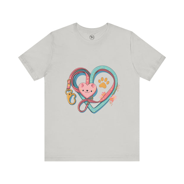 Pet Lover Tee - Heart Leash Unisex Jersey