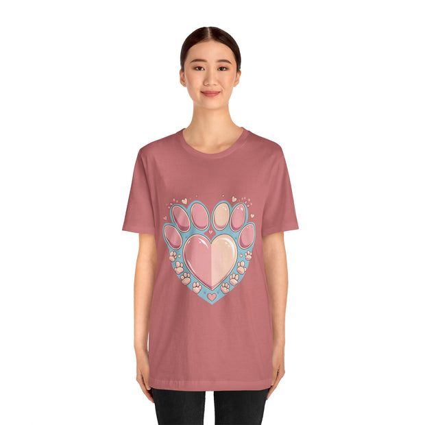 Animal Lover Heart Paw Print Tee