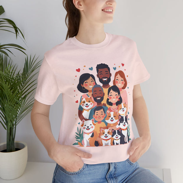 Family Portrait Tee with Dogs