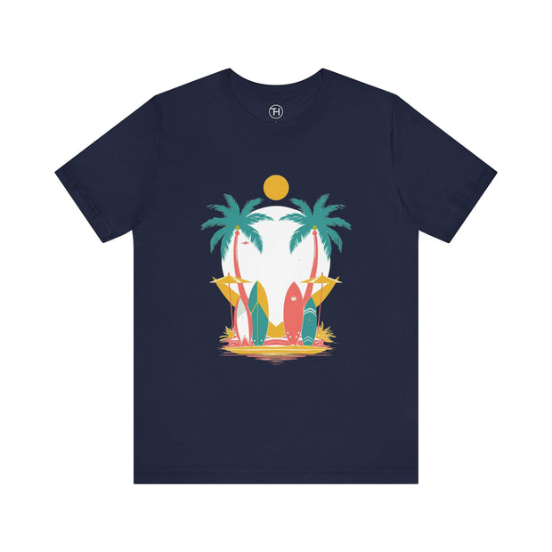 Tropical Surf Tee, Beach Vibes Shirt, Summer Fun Top, Surfing Apparel, Vacation T-Shirt