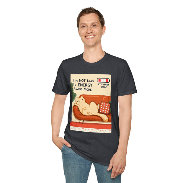 Unisex Cat Lover T-Shirt, Funny Cat Shirt, I'm Not Lazy Tee, Gift for Cat Owners, Quirky Pet Lover Apparel, Relaxed Style Shirt