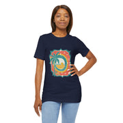 Retro Sunset Palm Tree Tee, Beach Vibes T-Shirt, Casual Summer Shirt, Perfect for Vacations, Gift for Beach Lovers