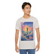 Surfing into the Sunset Tee, Surf Tee, Beach Vibes T-Shirt, Summer Apparel, Gift for Surfers, Adventure Wear