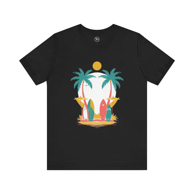 Tropical Surf Tee, Beach Vibes Shirt, Summer Fun Top, Surfing Apparel, Vacation T-Shirt