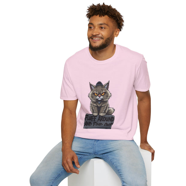 Funny Cat Graphic T-Shirt, Fluff Around and Find Out Tee, Cat Lover Gift, Unisex Humor Shirt, Casual Everyday Wear