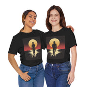 Sunset Walk Unisex Jersey Tee, Beachwear, Summer Outfit, Gift for Him, Casual Wear, Vacation Essentials