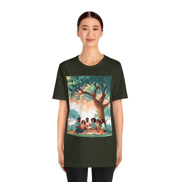 Family Gathering Tee, Community Love T-Shirt, Nature Vibes Shirt, Summer Picnic Apparel, Casual Wear for Family Celebrations