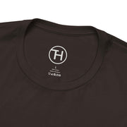 Heartwarming Dog Lover Tee close-up showing soft cotton fabric and tag detail.