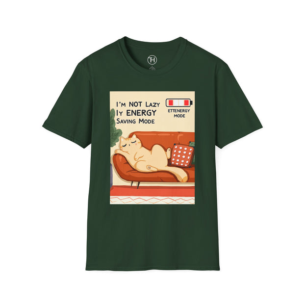 Unisex Cat Lover T-Shirt, Funny Cat Shirt, I'm Not Lazy Tee, Gift for Cat Owners, Quirky Pet Lover Apparel, Relaxed Style Shirt