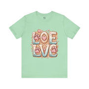 Love Paw Print Short Sleeve Tee for Pet Lovers