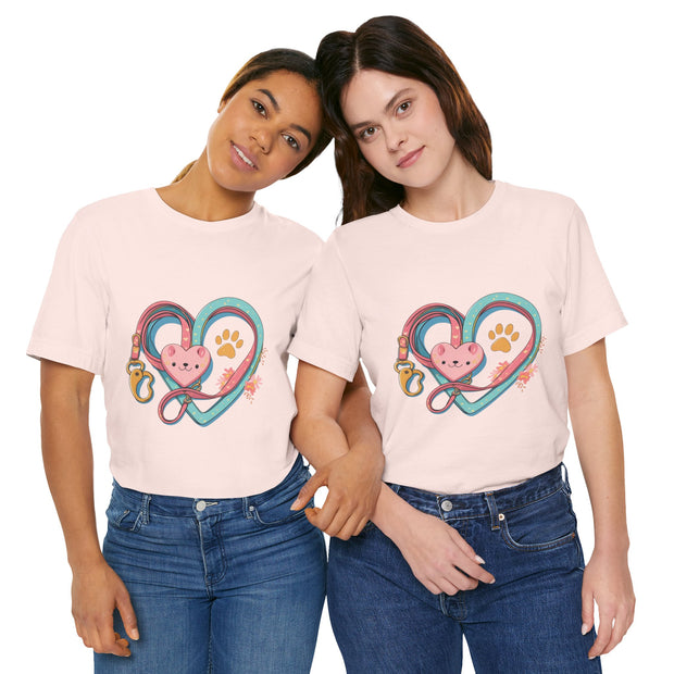 Pet Lover Tee - Heart Leash Unisex Jersey