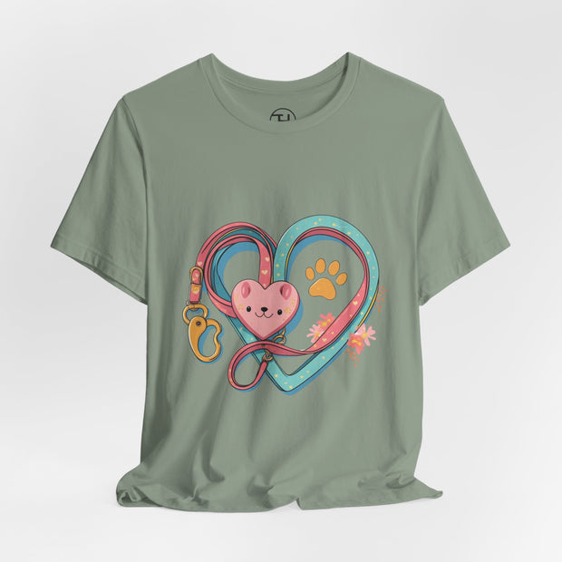 Pet Lover Tee - Heart Leash Unisex Jersey