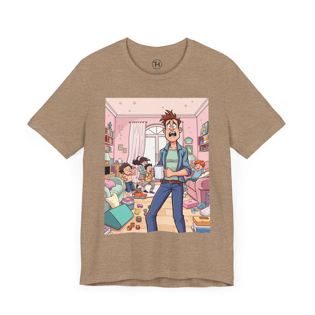 Funny Family Chaos Tee, Unisex Graphic Shirt, Parenting Humor T-Shirt, Ideal Gift for Dad, Quirky Casual Wear