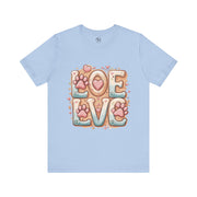 Love Paw Print Short Sleeve Tee for Pet Lovers