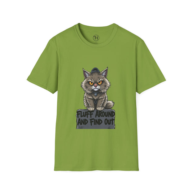 Funny Cat Graphic T-Shirt, Fluff Around and Find Out Tee, Cat Lover Gift, Unisex Humor Shirt, Casual Everyday Wear