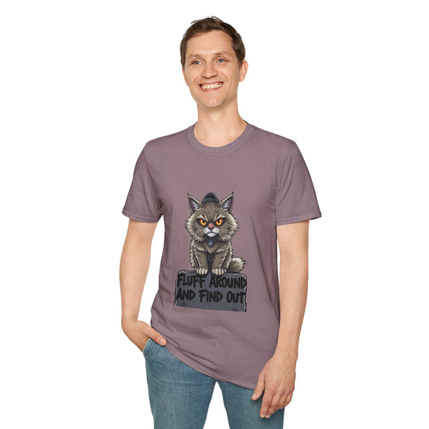 Funny Cat Graphic T-Shirt, Fluff Around and Find Out Tee, Cat Lover Gift, Unisex Humor Shirt, Casual Everyday Wear