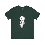Cute Pet Lover Tee, Cat and Child Design, Gift for Animal Lovers, Casual Wear, Birthday Gift, Fun Graphic Tee