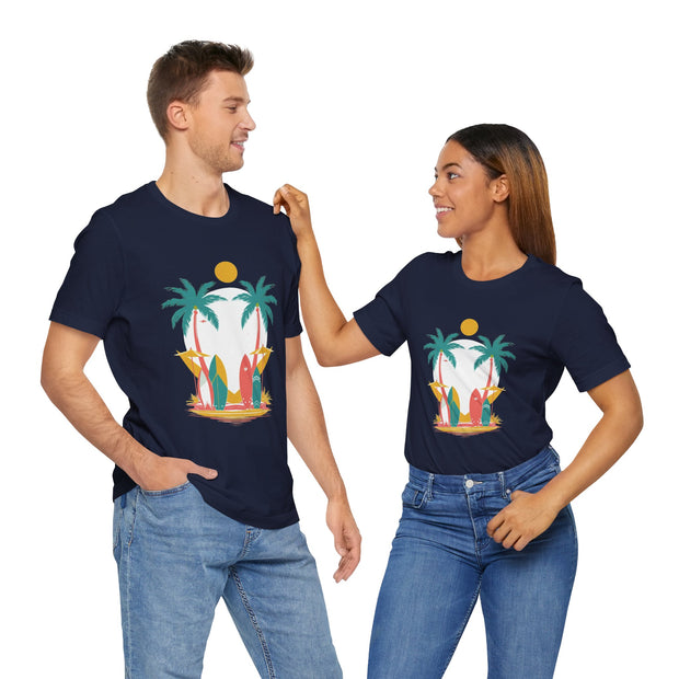 Tropical Surf Tee, Beach Vibes Shirt, Summer Fun Top, Surfing Apparel, Vacation T-Shirt