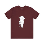 Cute Pet Lover Tee, Cat and Child Design, Gift for Animal Lovers, Casual Wear, Birthday Gift, Fun Graphic Tee