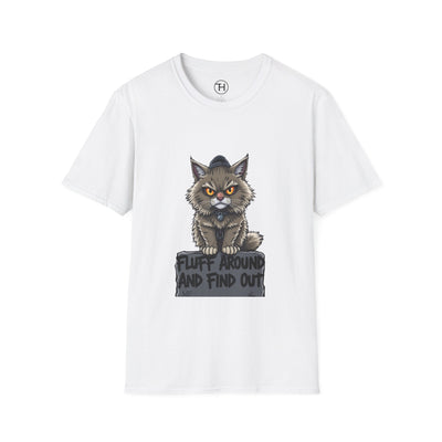 Funny Cat Graphic T-Shirt, Fluff Around and Find Out Tee, Cat Lover Gift, Unisex Humor Shirt, Casual Everyday Wear
