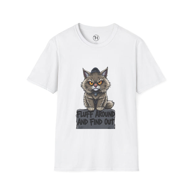 Funny Cat Graphic T-Shirt, Fluff Around and Find Out Tee, Cat Lover Gift, Unisex Humor Shirt, Casual Everyday Wear