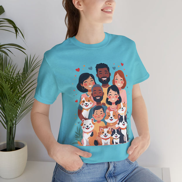 Family Portrait Tee with Dogs