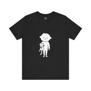 Cute Pet Lover Tee, Cat and Child Design, Gift for Animal Lovers, Casual Wear, Birthday Gift, Fun Graphic Tee