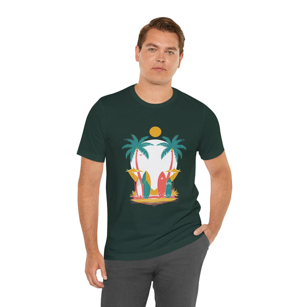 Tropical Surf Tee, Beach Vibes Shirt, Summer Fun Top, Surfing Apparel, Vacation T-Shirt