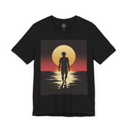 Sunset Walk Unisex Jersey Tee, Beachwear, Summer Outfit, Gift for Him, Casual Wear, Vacation Essentials