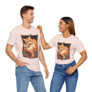 Whimsical Cat Graphic Tee for Cat Lovers