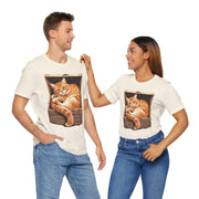 Whimsical Cat Graphic Tee for Cat Lovers