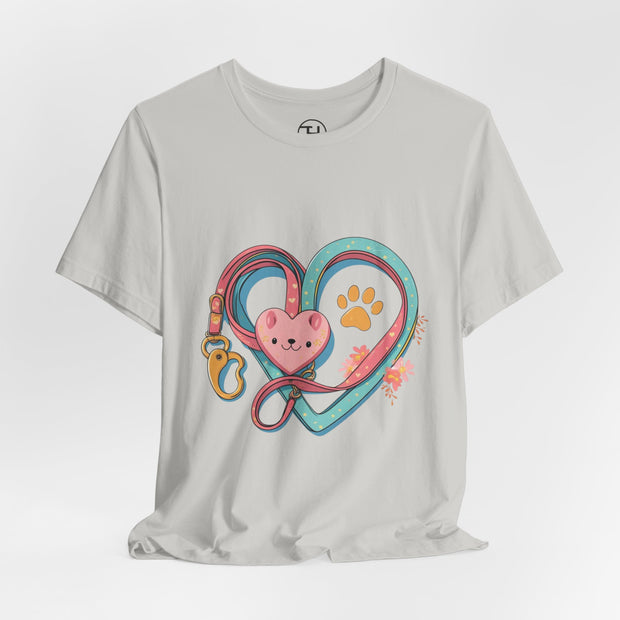 Pet Lover Tee - Heart Leash Unisex Jersey