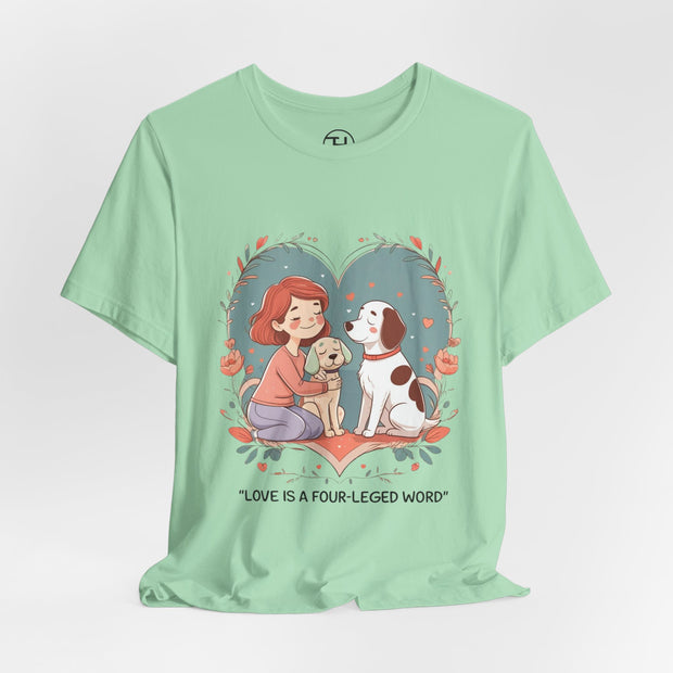 Cute Dog Lover Tee - "Love Is a Four-Legged Word"