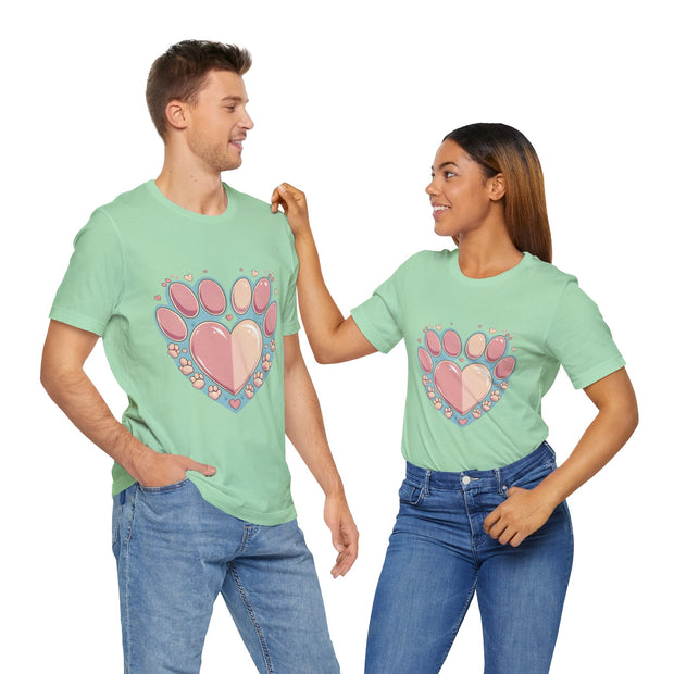 Animal Lover Heart Paw Print Tee