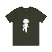 Cute Pet Lover Tee, Cat and Child Design, Gift for Animal Lovers, Casual Wear, Birthday Gift, Fun Graphic Tee